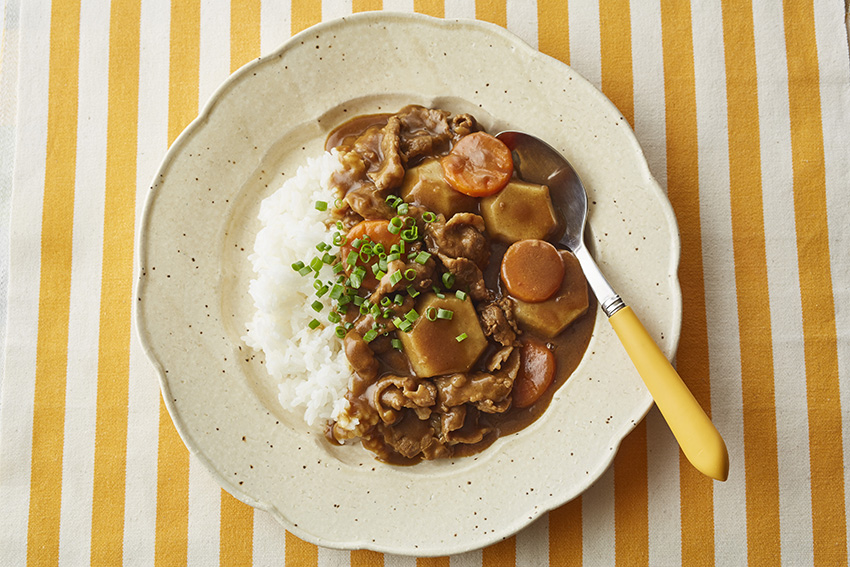 さといもと牛肉のカレー