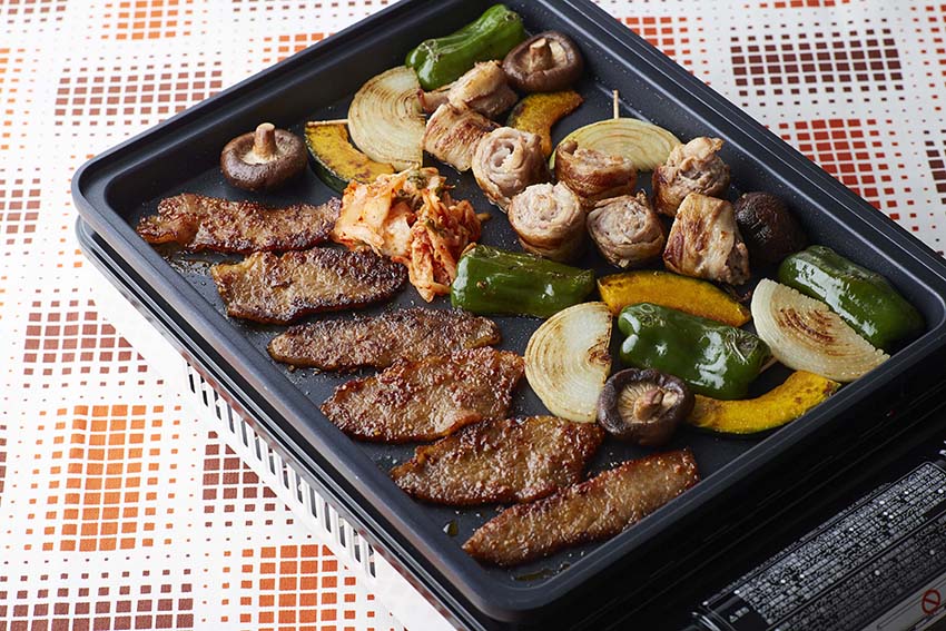 牛カルビと豚バラロールの焼肉
