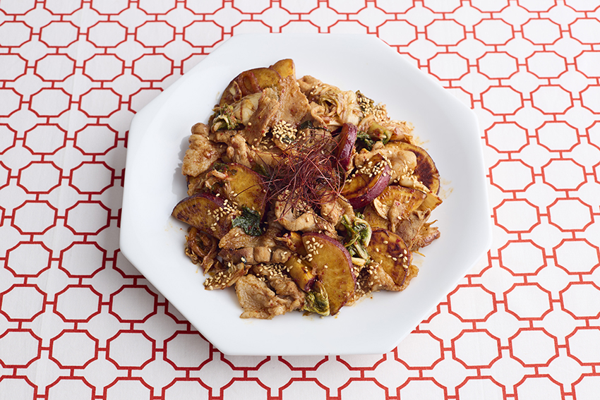 さつまいも豚キムチ