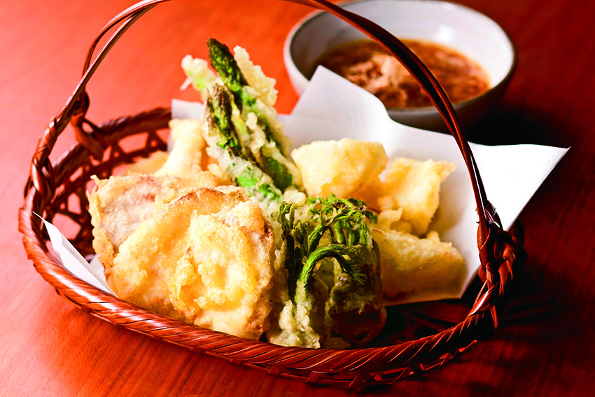 鯛と春野菜の天ぷら