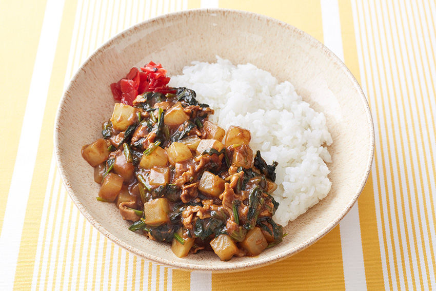 ほうれん草と大根のカレー