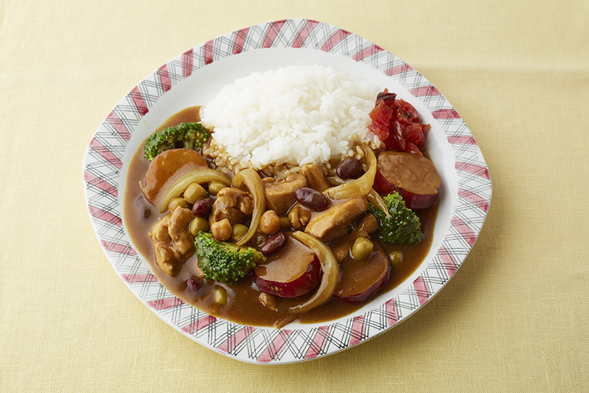 さつまいもと豆のカレー